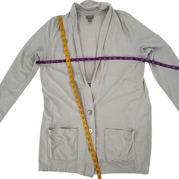 J. Jill Womens Light Gray Open Front Cardigan Sweater With Pockets Size Medium - Picture 2 of 8